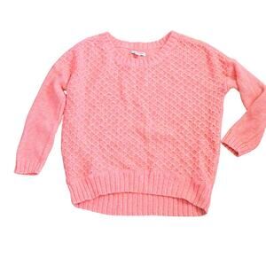 American Eagle Outfitters pink waffle knit sweater.